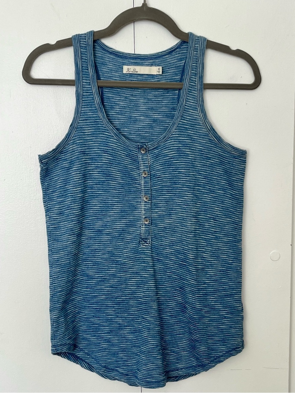Madewell Indigo Striped Henley Tank Size XS